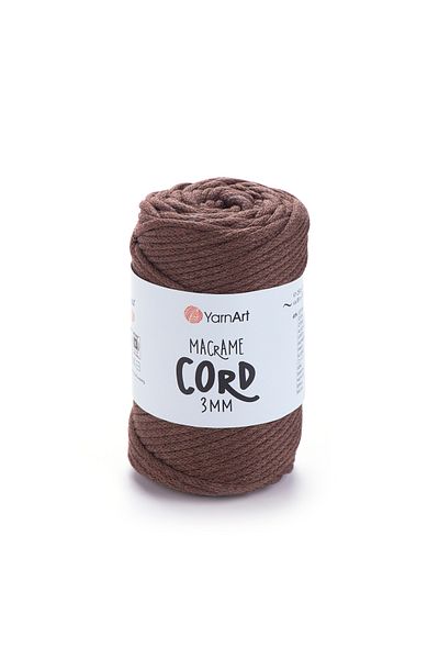 Yarnart Κορδόνι Macrame 3 Mm - Μακραμέ Χειροποίητο Πλεκτό Σχοινί Καφέ-769