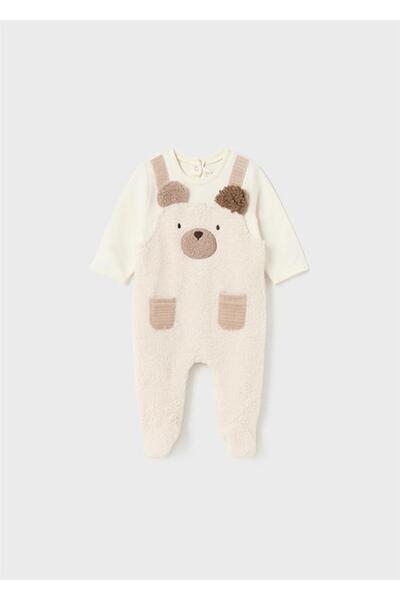 MAYORAL بذلة طفل حديث الولادة من القطيفة مع تفاصيل الدبدوب