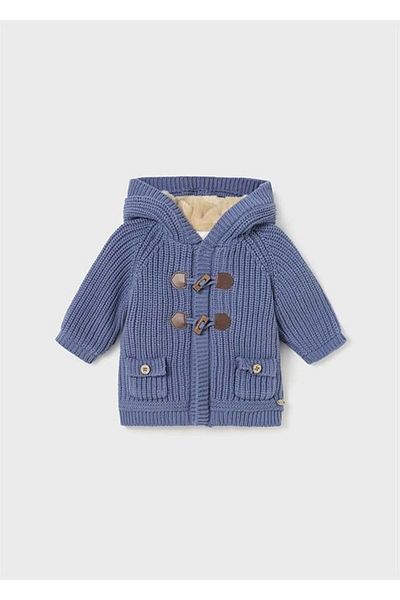 MAYORAL Newborn Men's Shepherd Knitted Cardigan with Button Pompoms