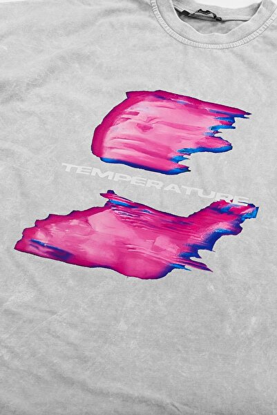 Sekizbiraltı Tricou oversize unisex, lavabil, alb, imprimat la temperatură