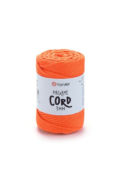 Yarnart Κορδόνι Macrame 3 Mm - Μακραμέ Χειροποίητο Πλεκτό Σχοινί Πορτοκαλί-800
