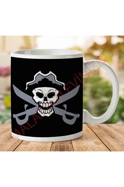 ART HEDİYE 1-1666 كوب مطبوع على الجانبين من Pirate Skull And Cross Cutlass.jpg