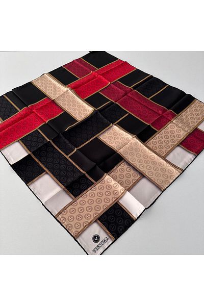 Vissona Μαύρο μεταξωτό μαντήλι Twill - IPK4311
