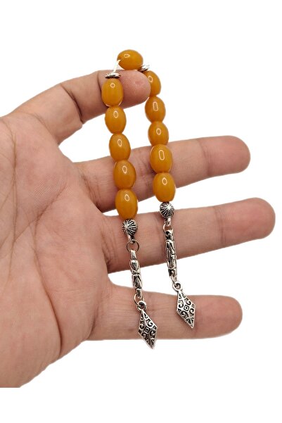 Han Ticarethane مسبحة صلاة زازا من العنبر المضغوط مكونة من 11 حبة