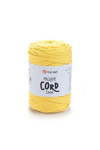 Yarnart Κορδόνι Macrame 3 Mm - Μακραμέ Χειροποίητο Πλεκτό Σχοινί Κίτρινο-754