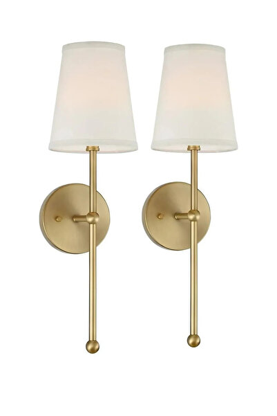 Ömür Avize Lina Krem Şapkalı Eskitme 2li Duvar Aplik ( Pilli Değildir )