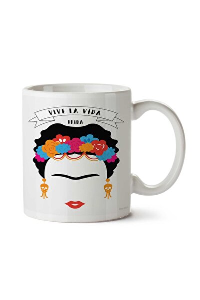 ART HEDİYE FRIDA KAHLO AND skull  Kupa Bardak