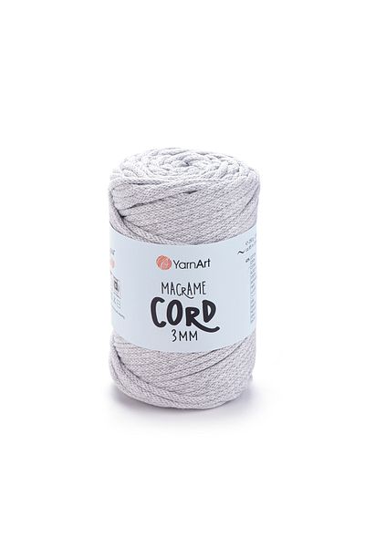 Yarnart Κορδόνι Macrame 3 Mm - Μακραμέ Χειροποίητο Πλεκτό Σχοινί Ανοιχτό Γκρι-756