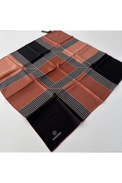 Vissona Κασκόλ Καφέ Twill Silk - IPK4103