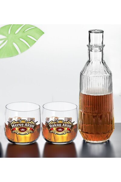 Bk Gift Kişiye Özel İsimli DTF Chivas Tasarımlı İkili Storsınt Viski Kadehi v...