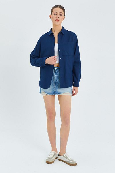 Mixray 9942 Cămașă cu mânecă lungă Indigo Oxford