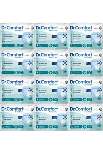 Dr.Comfort Adult Absorbent Diaper Panties - L Large 360 Pieces (12Pk*30)