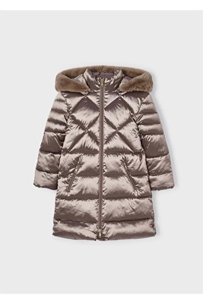 MAYORAL Kız Çocuk Kapüşonlu Uzun Parlak Mont