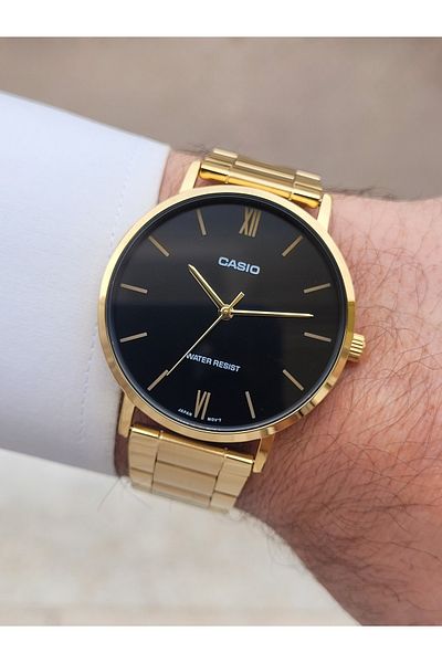 Casio Gold Black Color Men's Wristwatch