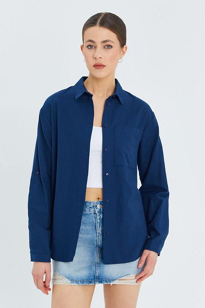 Mixray 9942 Cămașă cu mânecă lungă Indigo Oxford