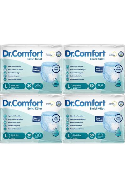 Dr.Comfort Adult Absorbent Diaper Panties - L Large 120 Pieces (4Pk*30)