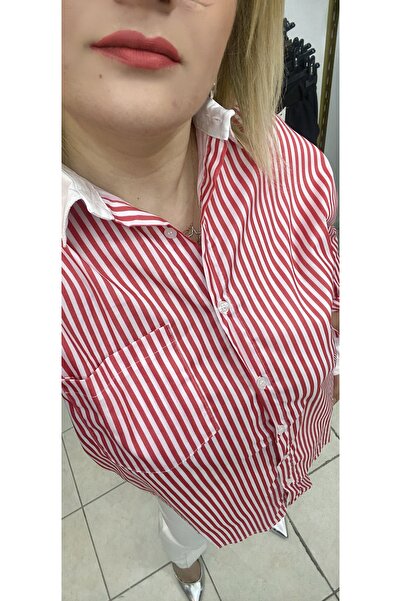 TUBA TOPTAŞ ÇİZGİLİ POPLİN GÖMLEK