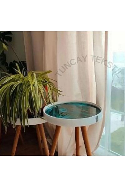 TUNCAY TEKSTİL Vintage Linen Sunshade - 100% Cotton, Simple Plain Natural Woven, Window Curtain Buldan
