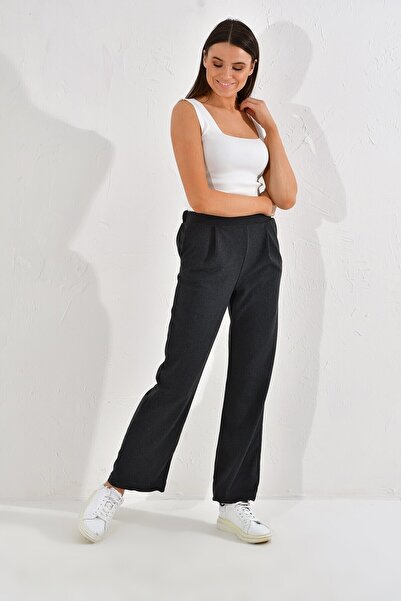 Cotton Mood 9292933 Two-Pocket Wide-Leg Pants Fume