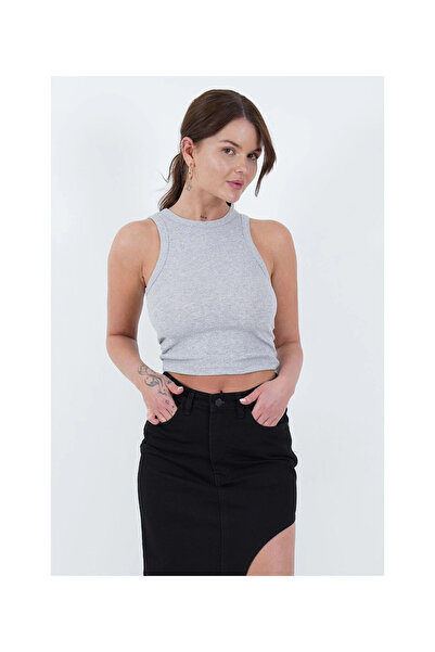 Cotton Mood 23254307 Camisole Crew Neck Piping Athlete GRAY