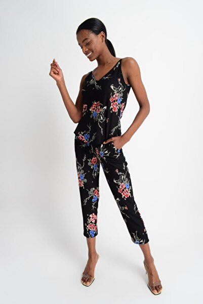 Cotton Mood 9181820 بلوزة محبوكة من الكريب بياقة على شكل حرف V باللون الأسود ...