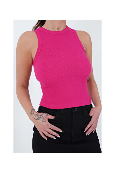 Cotton Mood 23254307 Camisole Crew Neck Piping Athlete FUSIA