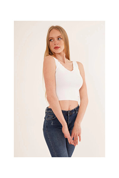 Cotton Mood 23256336 Knitwear Ladder Collar Athlete WHITE