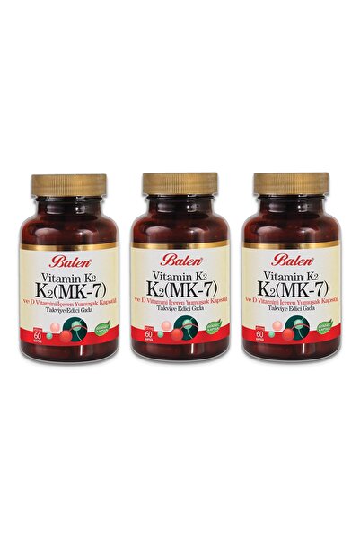 Balen K2 Mk-7 Vitamin K2 Ve D Vitamini 450 Mg 60 Kapsül X 3 Adet