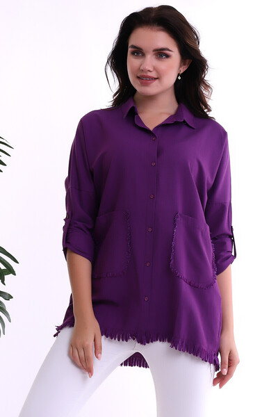 Cotton Mood 22032884 Damask Skirt Tassel Double Pocket Washable Shirt Murdum