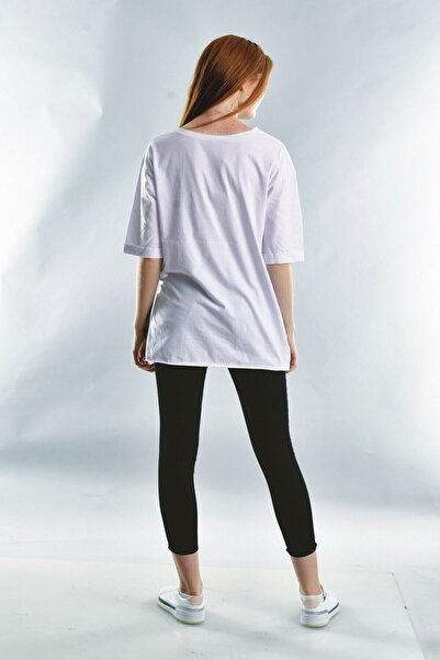 Cotton Mood 20071922 Single Jersey They Say Printed Stone Short Sleeve T-Shirt White