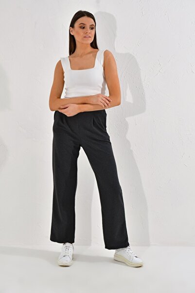 Cotton Mood 9292933 Two-Pocket Wide-Leg Pants Fume