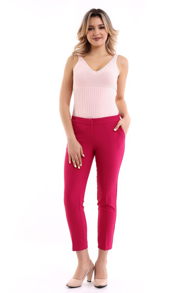 Cotton Mood 22490201 Slim Leg Side Pocket Trousers Fusya