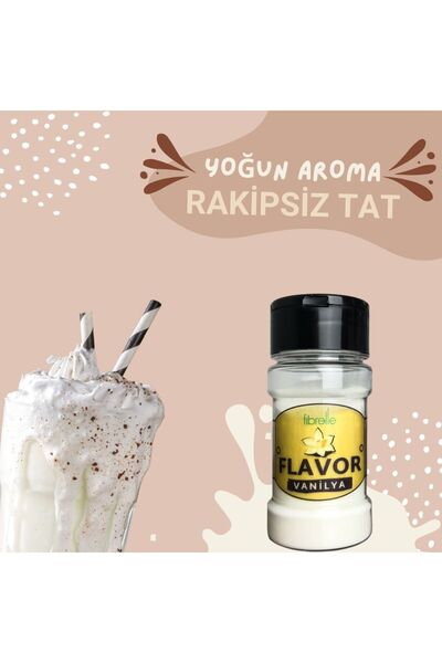 Fibrelle Vanilya Aromalı Toz Aroma Verici 45 g - Fit Tatlı, Kahve Ve Protein İçin Şekersiz Aroma