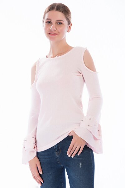 Cotton Mood 8360996 Yumoş Off-The-Shoulder Sleeve Double Ruffle Pearl Blouse ...