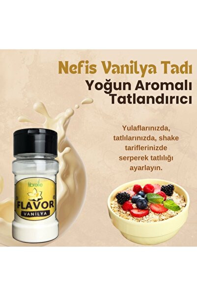 Fibrelle Vanilya Aromalı Toz Aroma Verici 45 g - Fit Tatlı, Kahve Ve Protein İçin Şekersiz Aroma