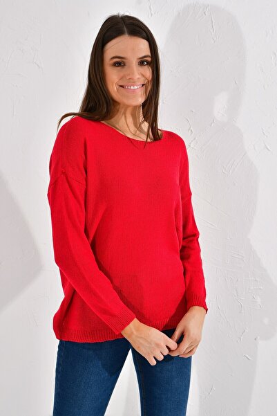 Cotton Mood 20026175 Knitwear Single Pocket Blouse Red