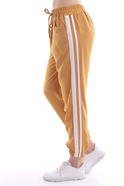 Cotton Mood 21161665 Ayrobin Side Stripe Waist Leg Elastic Pocket Trousers Mustard