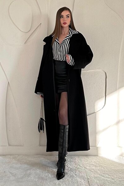 Elbee Fashion Woman Manşet Detaylı Kaban