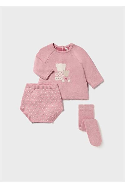 MAYORAL Yenidoğan Erkek Ayıcık Detaylı Patikli 3'lü Örme Set