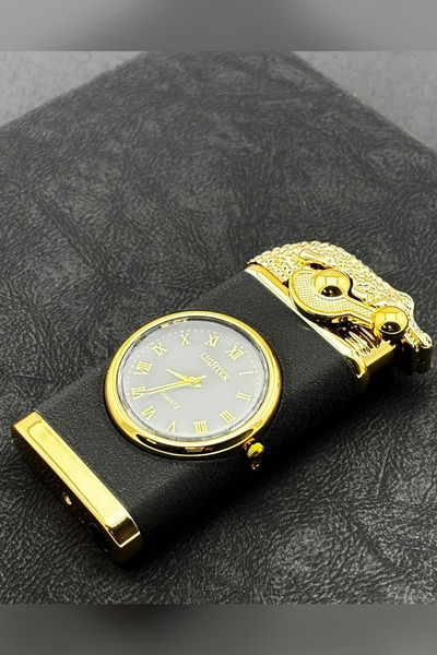 İŞTE BU Kişiye Özel İsimli Saatli Timsah Yılan Ejderha Başlıklı Gazlı Tasarım Çakmak