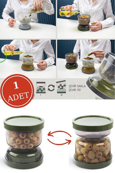 HOBBY LİFE Orange Plastic 1 Hourglass - Zeyitn and Pickles Container