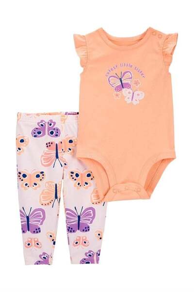 Carter's Carters Kız Bebek Kelebek Desenli 2'li Takım