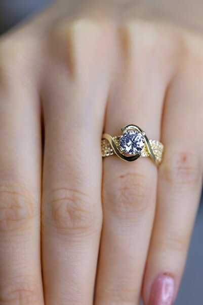 Fay Yamaner Altın Alyans Tektaş Yüzük