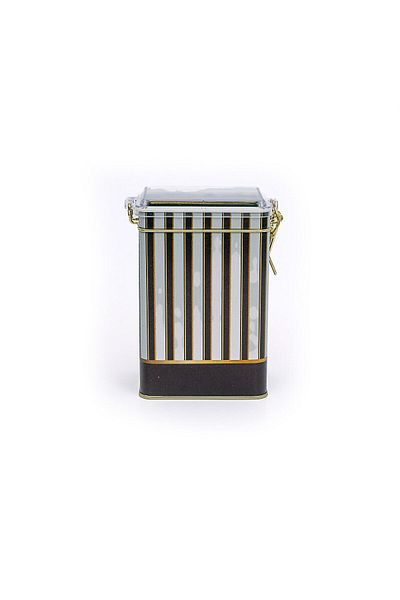 EVLE Er043-1f Circus Cream Patterned Rectangular Metal Storage Container 8x10 Cm
