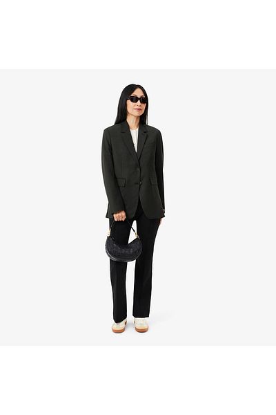 Lacoste Maheki Women's Monogram Leather Black Shoulder Bag
