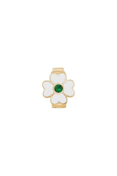 Ema Jewellery Gold White Flower 9mm Bracelet Charm