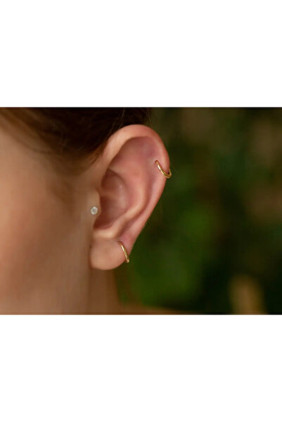 Safir Kuyumculuk Bombeli Minik Altın Halka Küpe Xsmall