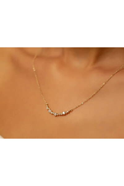 Safir Kuyumculuk 14k Kadın Taşlı Altın Kolye - Şık Ve Zarif Tasarım Takılar - 2.18 Gr, 42-45 Cm