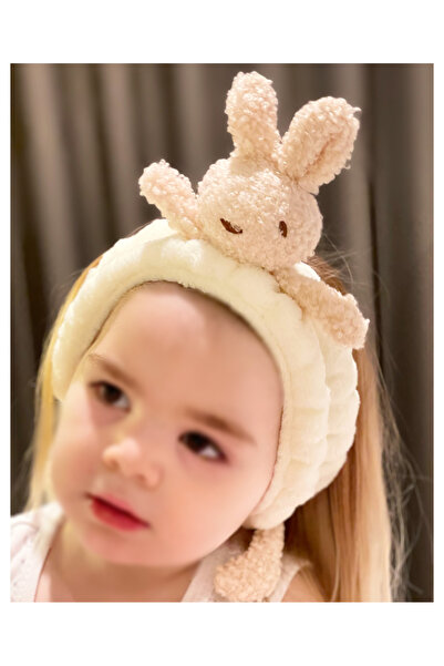 QUEEN AKSESUAR Jucărie de iepure pufoasă din pluș moale 3D - Bandană elastică...