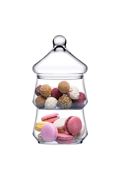 Paşabahçe Villa Patisserie 2-Tier Glass Cookie Holder-Presentation Catering